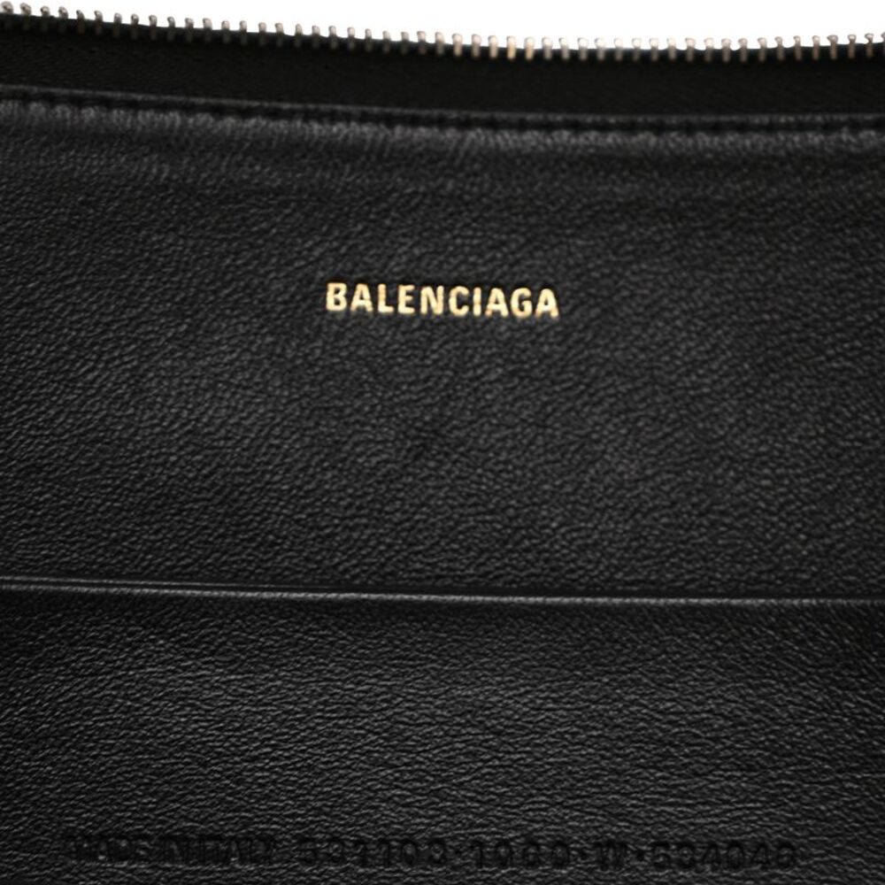Balenciaga Zipped Logo Portfolio in Black Leather - Picture 9 of 12